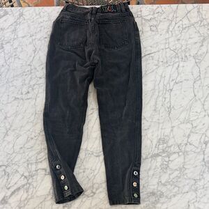 Vintage Steel Jeans Black High-Waist Denim Sz 7 or 27 Colorful Button Details